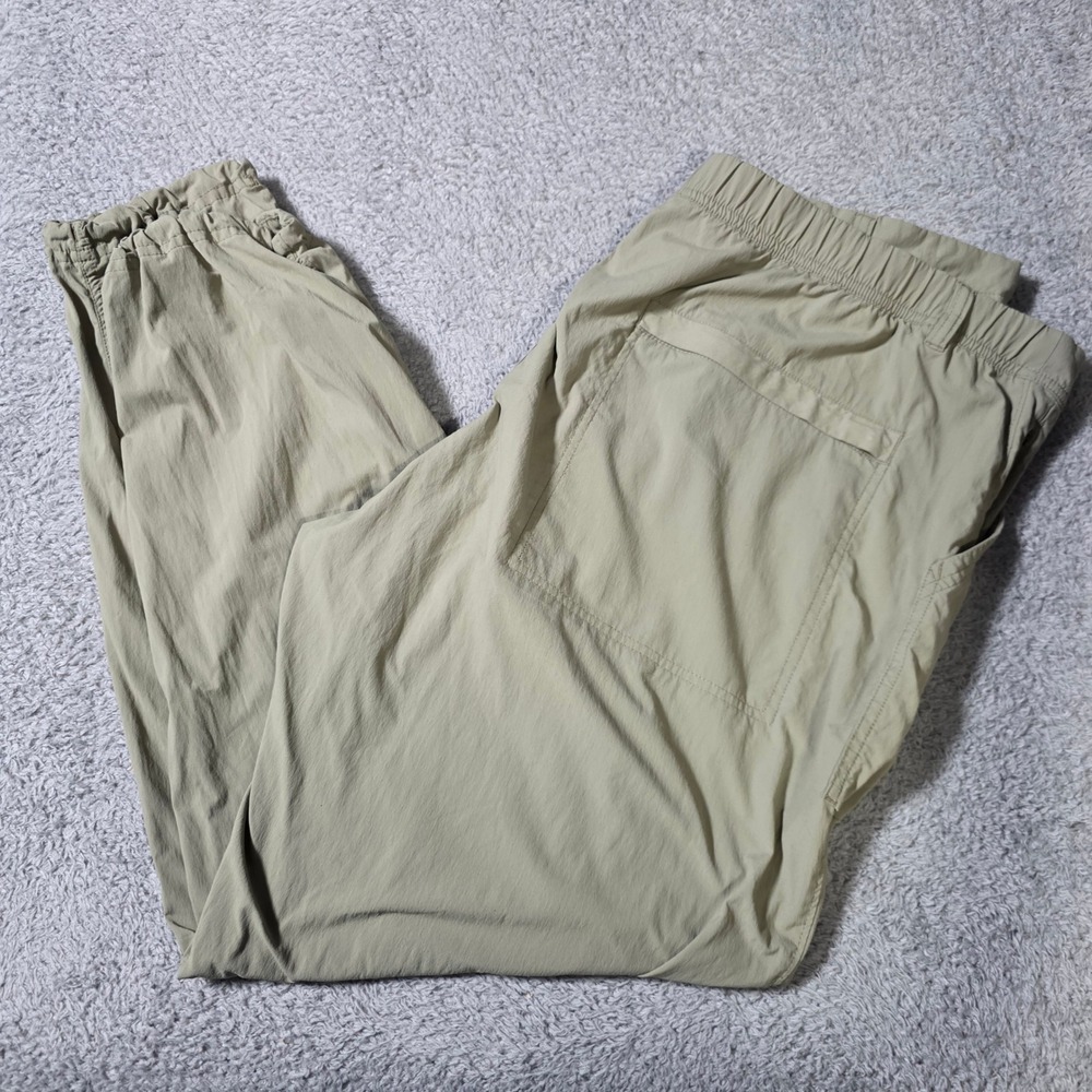 REI Co-op Womens 20W Hiking Joggers Green Khaki Stretch Elastic Waist Cuffs